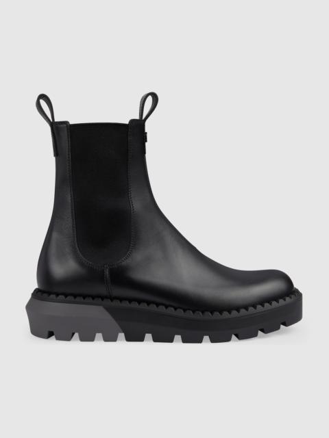 Gucci GG Leather Ankle Boots