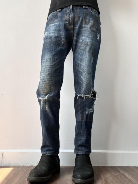 John Galliano 2000s John Galliano Newspaper Printed Jeans