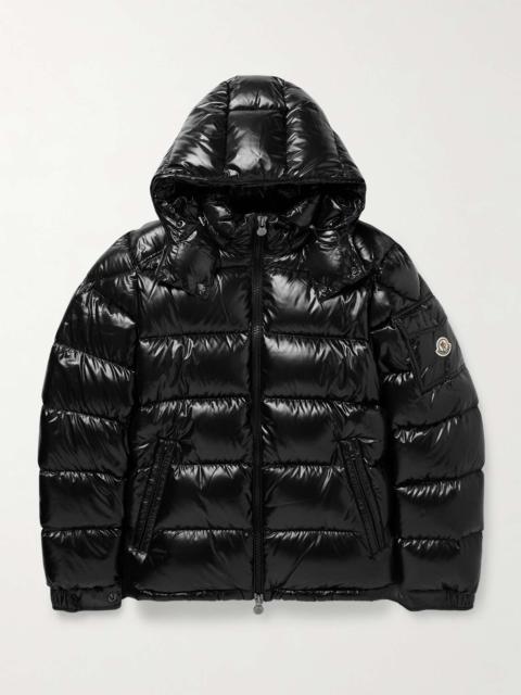 Maya Logo-Appliquéd Quilted Shell Hooded Down Jacket