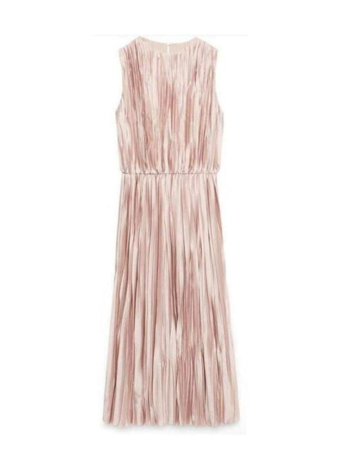 GUCCI Pink Poly Satin Plissé Dress