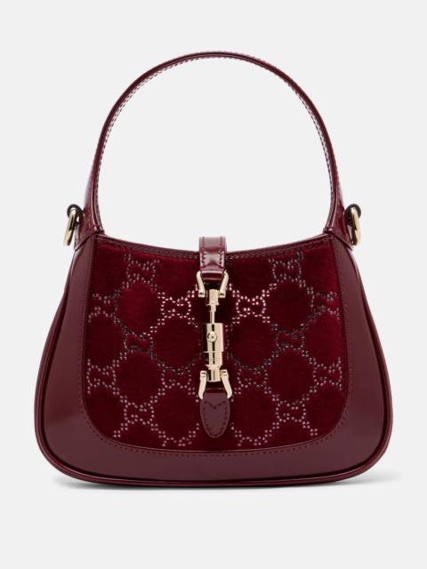 GUCCI Jackie velvet and leather tote bag