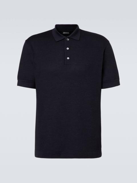 ZEGNA Cotton and silk polo shirt
