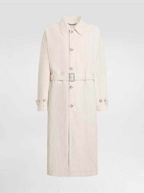 Dolce & Gabbana Cotton-linen trench coat with buttons