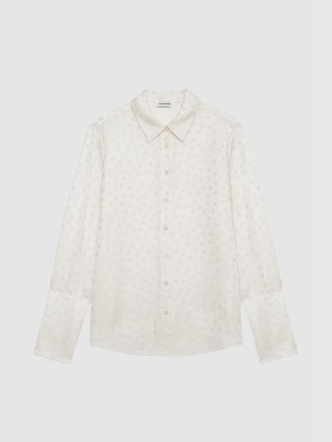 ANINE BING Amanda Shirt - Ivory Dot Jacquard