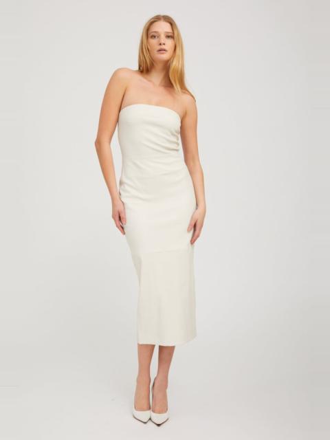 SPRWMN SHELL LEATHER TUBE DRESS