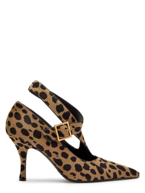 KHAITE Khaite Sloane 85 Leopard-print Calf-hair Pumps