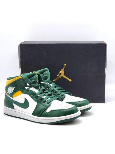 Jordan Nike Air Jordan 1 Mid 554724-371 Leather Sneakers Noble Green US 11 - New