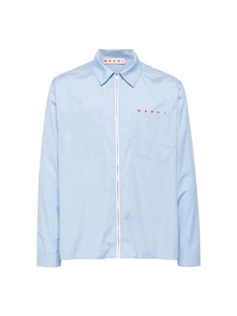 Marni Marni Organic Poplin Zip-Up Shirt