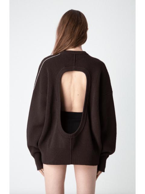 PETER DO $1480 Peter Do Cut Out Crew Neck Sweater