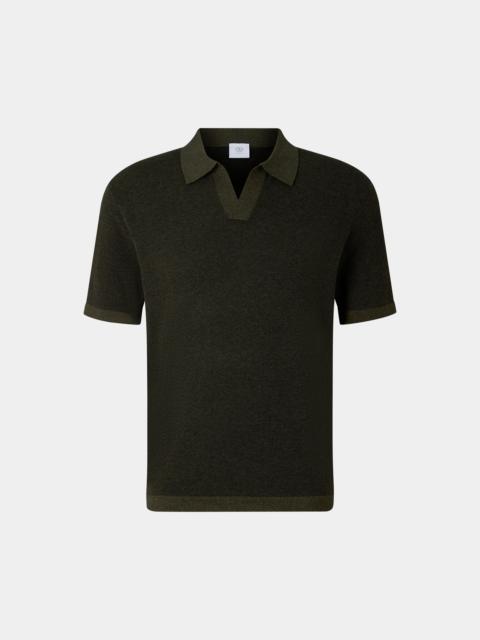 BOGNER Lyon knitted polo shirt in Olive green