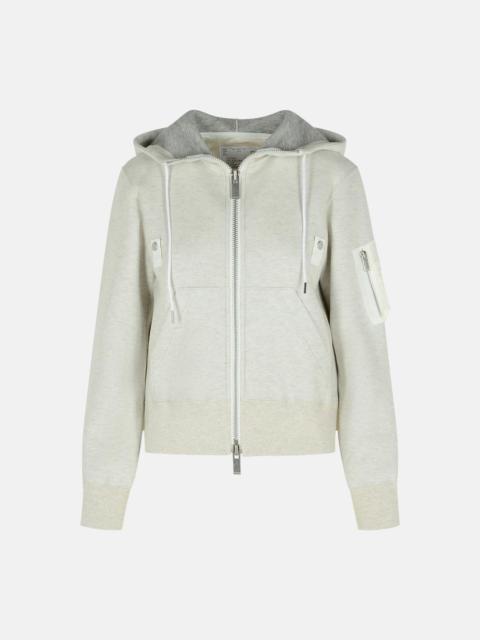 sacai GREY COTTON BLEND SWEATSHIRT