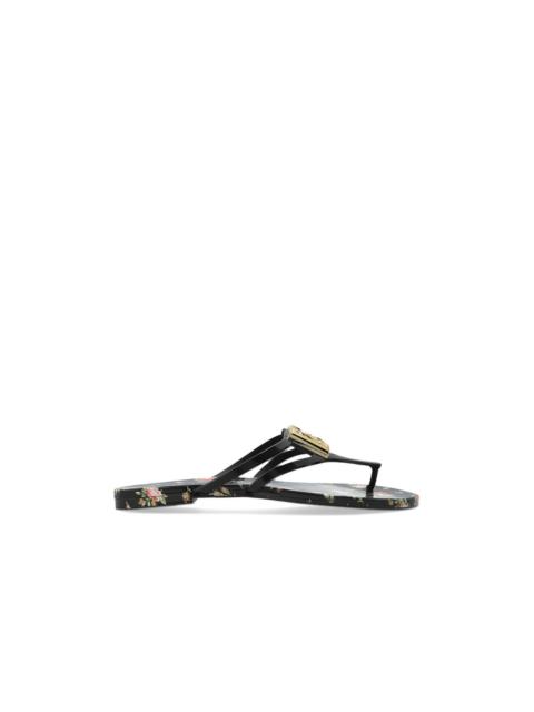 Dolce & Gabbana Dolce&Gabbana Black Rubber Thong Sandals New & Authentic (Wo