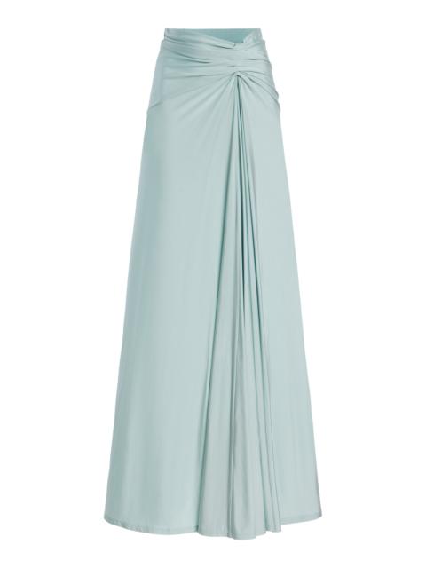 ANNA OCTOBER Sonia Draped Jersey Maxi Skirt blue