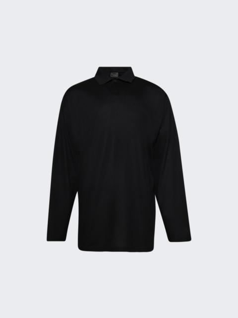 BALENCIAGA Long Sleeve Polo Top Black