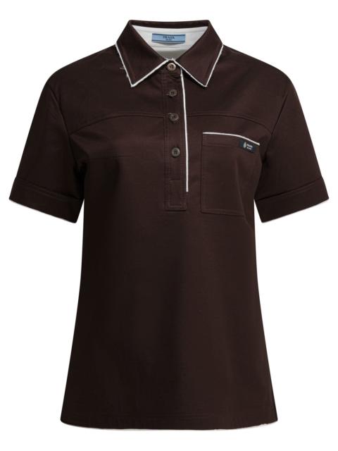 Prada Prada Lisle Thread Polo Shirt Brown Women