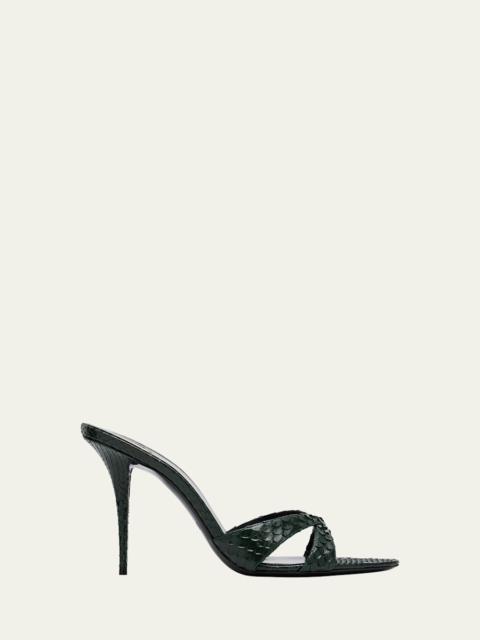 SAINT LAURENT Kirat Snake Mule Sandals