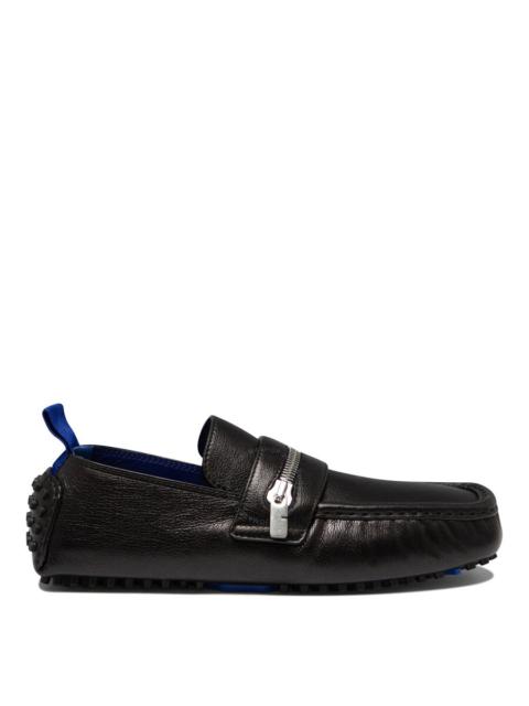 Burberry Motor Zip-Detail Leather Loafers