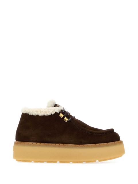 Prada Prada Women Dark Brown Suede Loafers