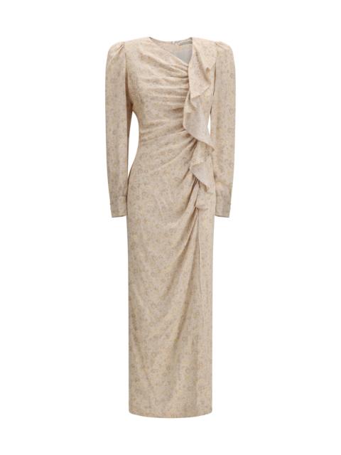 Alessandra Rich Alessandra Rich Jacquard Draped Dress With Flounces