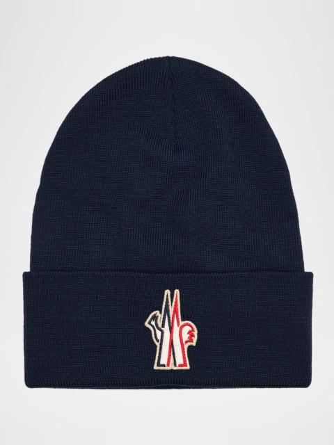 Moncler Grenoble Men's Wool Logo-Patch Beanie
