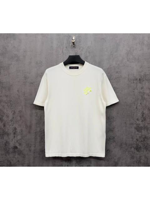 Louis Vuitton Louis Vuitton LV pin embroidered logo ribbed short-sleeved shirt
