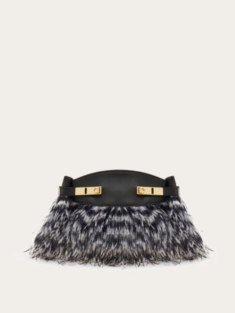 FERRAGAMO Hug crossbody bag with feathers (S)