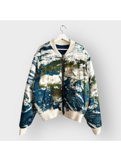 Louis Vuitton ARCHIVAL! Ss25 Louis Vuitton Earth Map Silk Bomber Jacket