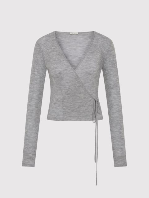 ST. AGNI Baby Wool Wrap Top - Grey Marle