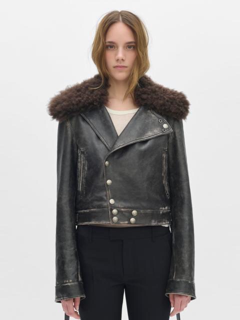 Ann Demeulemeester Wiebke Wool and Shearling Perfecto