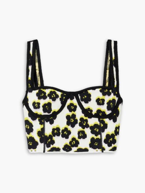 Lanvin Cropped floral-jacquard top
