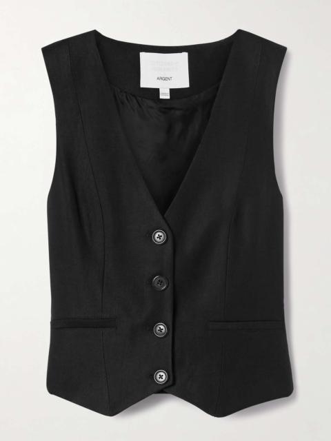 + Argent twill vest Black