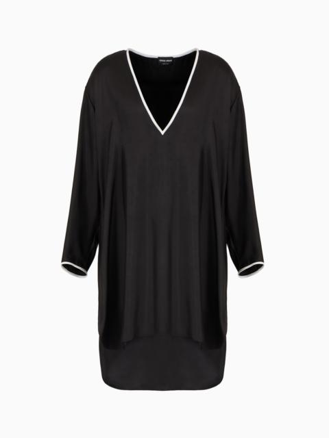 GIORGIO ARMANI SILK SATIN LONG SHIRT