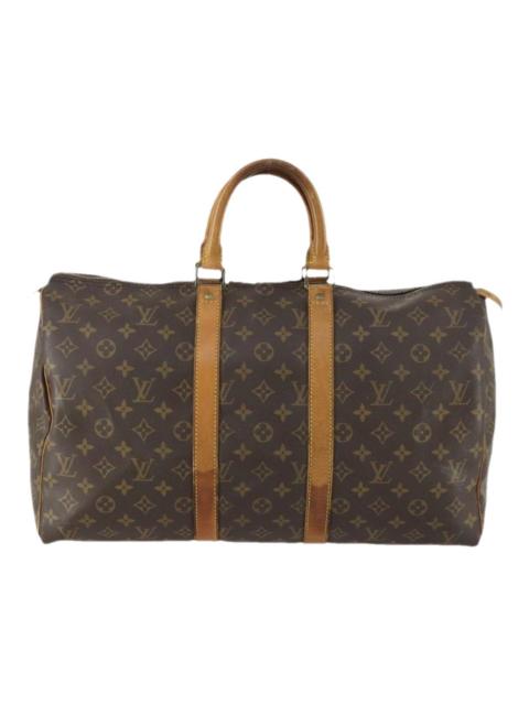 Louis Vuitton Keepall leather travel bag