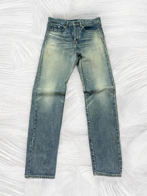 SAINT LAURENT SAINT LAURENT PARIS D16 MUDDY WASH DISTRESSED DENIM JEAN