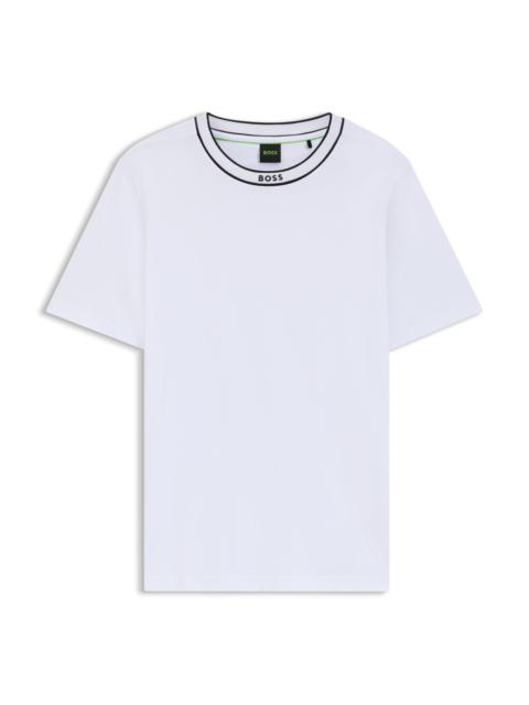 BOSS COTTON JERSEY T-SHIRT WITH STRIPED LOGO GRAPHIC