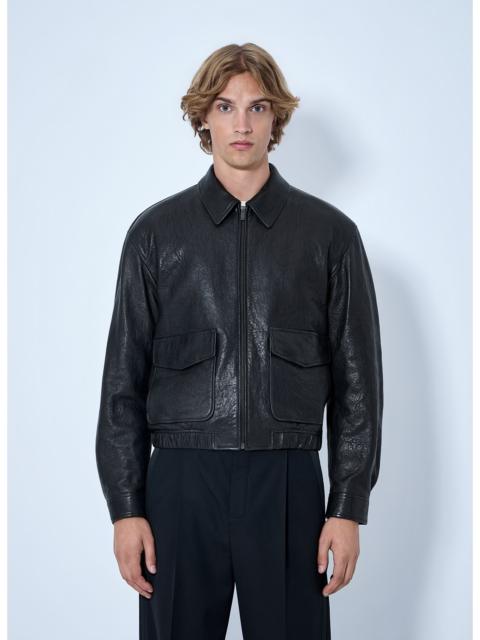 SAINT LAURENT Saint Laurent Men Zip-Front Leather Jacket