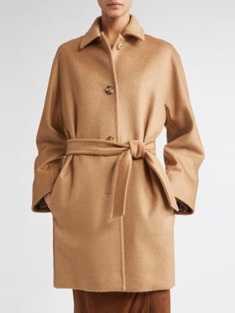 Max Mara Max Mara Filato Belted Camel Hair Wrap Coat at Nordstrom