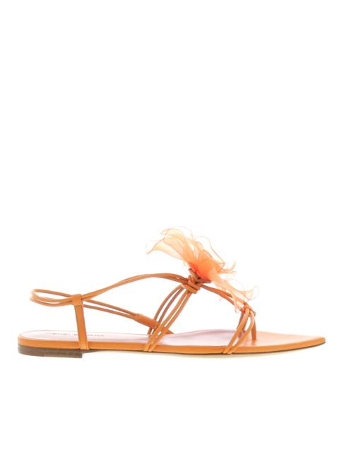 Flower Sandal Flat Orange