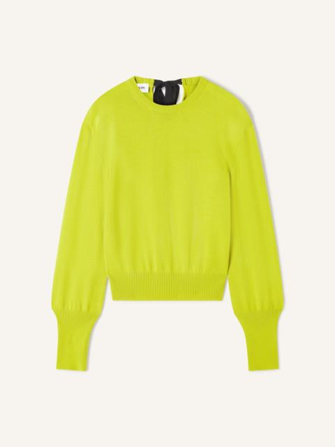 Lanvin WOOL T-SHIRT SWEATER WITH GROSGRAIN DETAIL