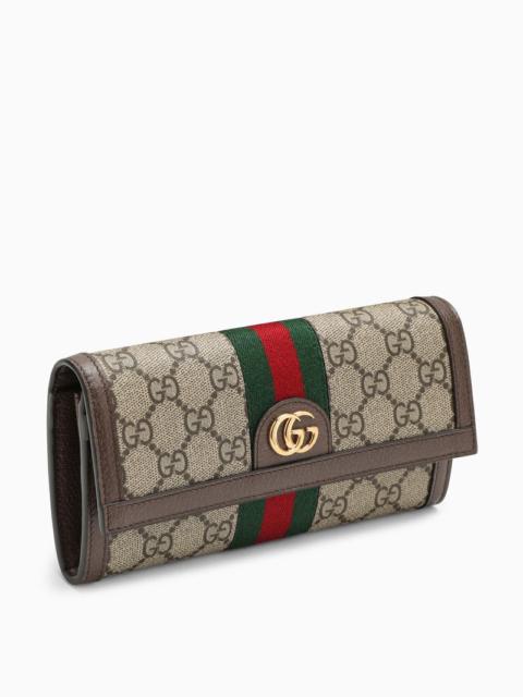 Gucci Gg Fabric Flap Wallet With Web Women