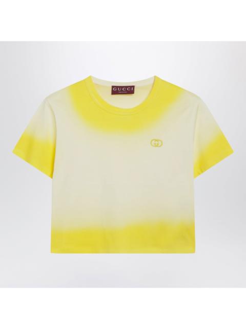 GUCCI Gucci Yellow Cropped T-Shirt With Gradient Effect Women