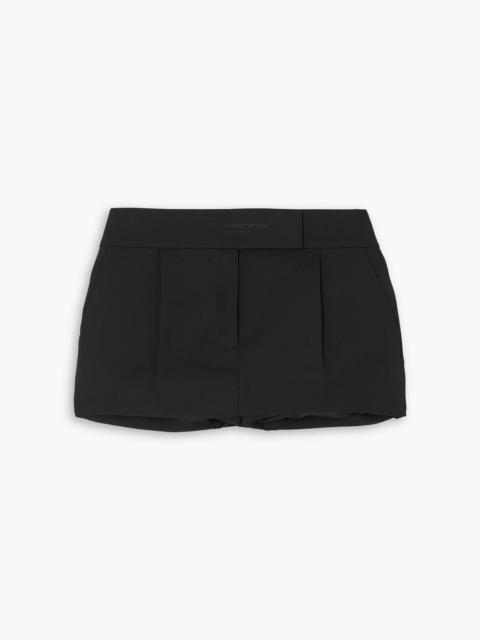 Alexander Wang Embroidered pleated wool-twill shorts