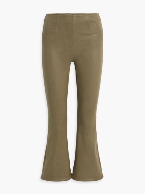 VERONICA BEARD Carson coated high-rise kick-flare jeans