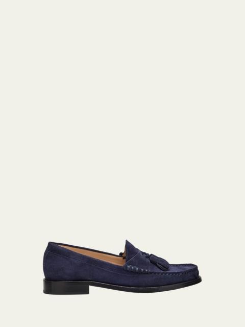 Stuart Weitzman Lottie Suede Tassel Penny Loafers