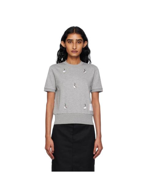 Gray Cotton Milano Geese T-shirt