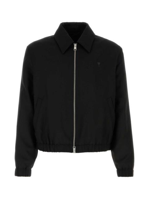 AMI Paris Ami Men Black Wool Bomber Jacket