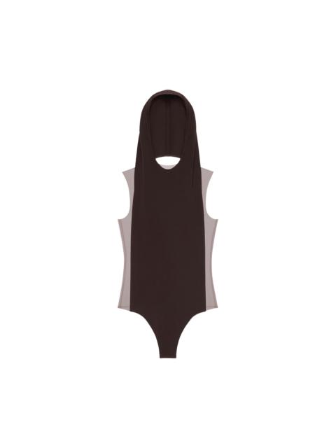courrèges Courrèges Frame Illusion Hooded Bodysuit 'Chocolate/Black'