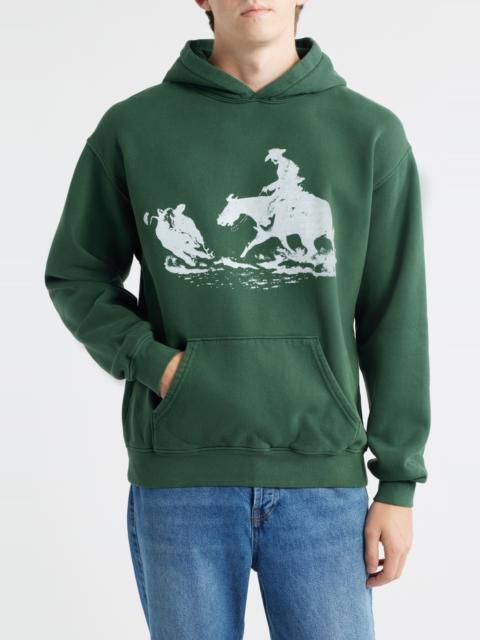 One Of These Days ONE OF THESE DAYS Driftin' Back Graphic Hoodie in Hard Washed Forest Green at Nordstrom