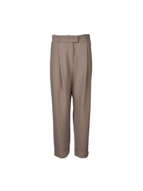 Brunello Cucinelli Brunello Cucinelli Beige Silk Blend Tailored Trousers