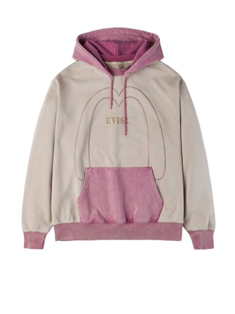 EVISU Color blocking Logo print and Daicock Embroidery Regular Fit Hoodie